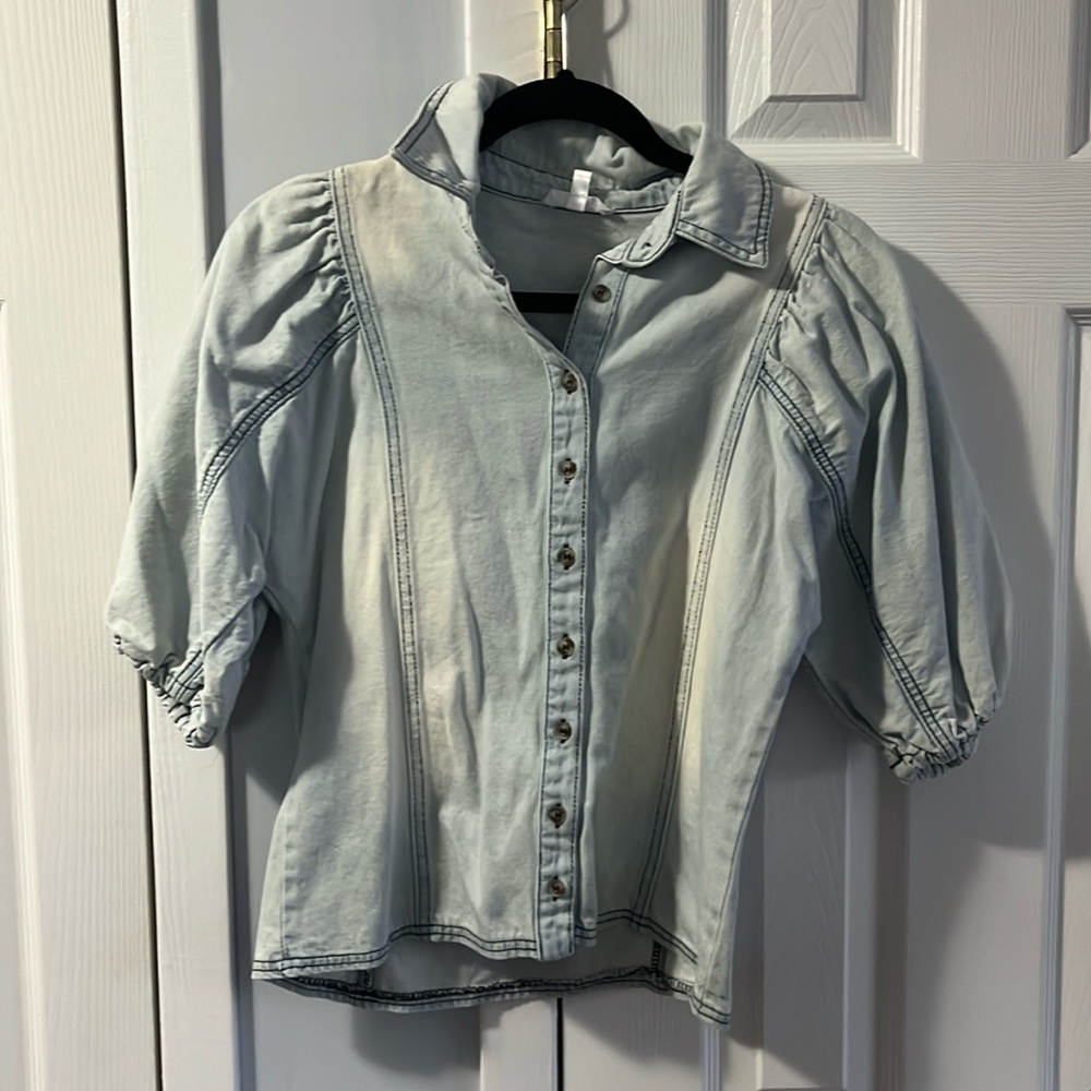 Denim white wash shirt